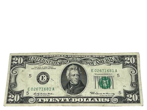 U.S. 1969 $20 FEDERAL RESERVE NOTE, S/N E 02671681 A (#473) - Picture 1 of 2