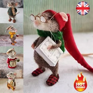 New Cute Needle Felted Mouse, Handmade Winter Xmas Halloween Decorations Mouse - Picture 1 of 58