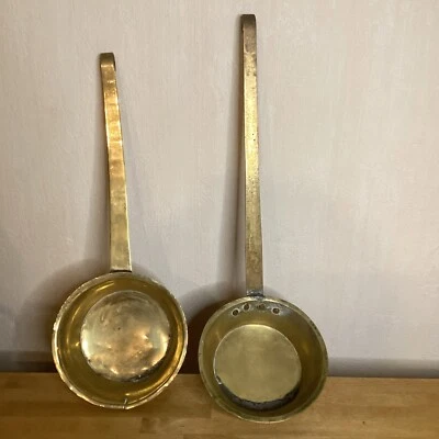 Lot De Deux Louches Anciennes En Laiton 39&42 Cm vintage - Photo 1/4