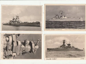 4 x Echt Foto AK Kriegsschiffe Panzerschiff Deutschland Admiral Scheer usw. - Bild 1 von 2