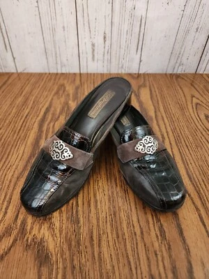 Brighton Women's Size 8.5 Dress Slip On Loafers Medium Avery Bling w Block Heel! - Image 1 of 4