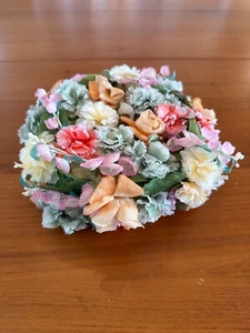 Vintage 1950's 1960's Women's Gene Doris New York Floral Pillbox Hat - Picture 1 of 6