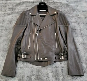 Givenchy Black Leather Moto Jacket Men's size 52 Rare - Picture 1 of 12