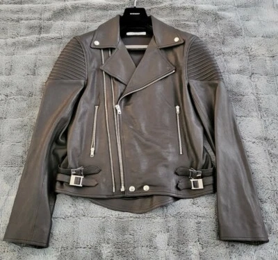 Givenchy Black Leather Moto Jacket Men's size 52 Rare - Image 1 of 4