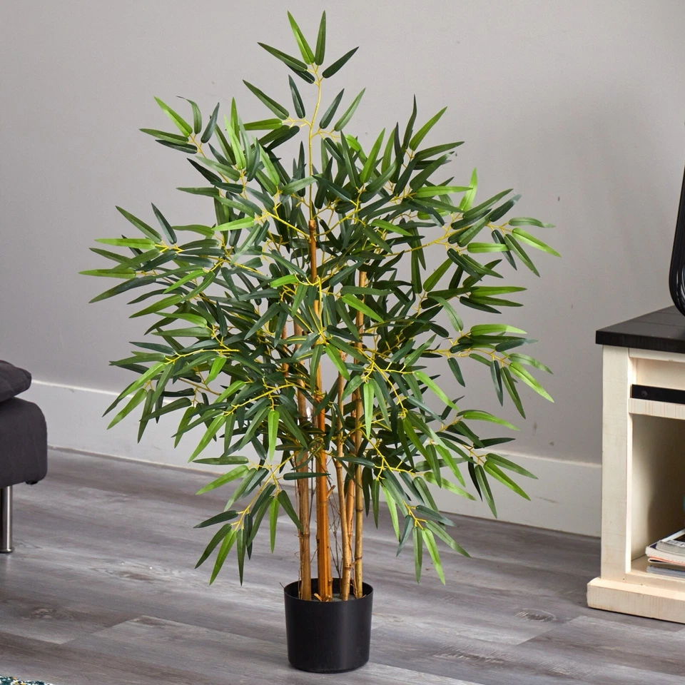 3’ Bamboo Artificial Tree w/Natural Trunks & 500 Lvs Home Decor. Retail $95 - Image 1 of 4