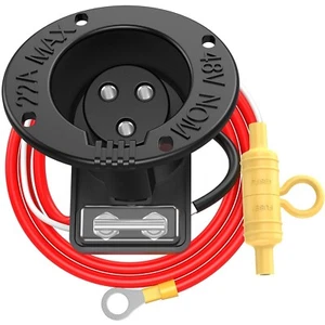 Golf Cart 48V Charger Receptacle with Fuse and Cord for Club Car DS 1995-UP, Clu - Picture 1 of 7