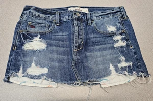 Hollister Damen Größe 5 Distressed Blau Denim Jeansrock - Bild 1 von 5