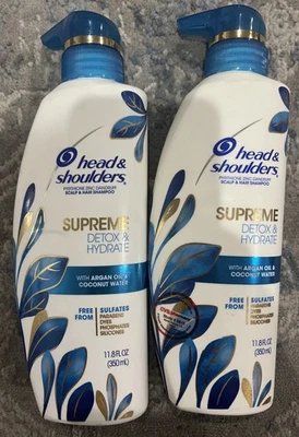 Champú Head & Shoulders Supreme Detox & Hydrate cuero cabelludo y cabello 11,8 oz. -Pack de 2 Foto 1 de 4