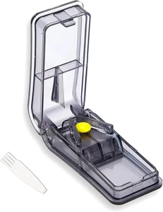 Taglia Pillole,Morsa a V Dividi Pastiglie per Farmaci Piccole Compresse,Con Port - Foto 1 di 12