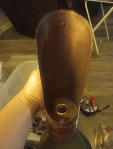 Vintage Copper and Wood Candle Taper Holder with Handle Hanging or Self Standing - Picture 1 of 8