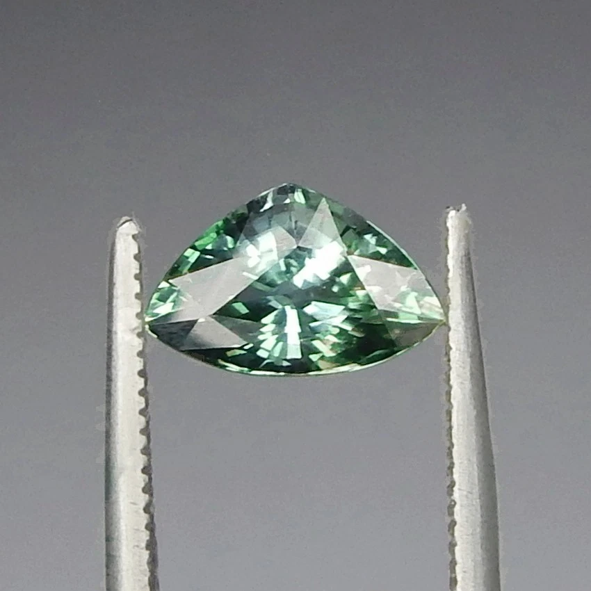 2ct VVS Blue Green Paraiba Tourmaline Natural Mined Unheated Faceted Trillion - Image 1 of 4