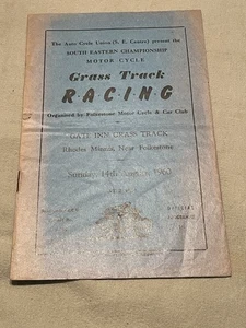 Programma 1960 Motociclo Erba Pista Corsa GATE INN GRASS RHODES FOLKSTONE - Foto 1 di 2