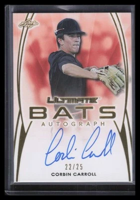 2019 Leaf Ultimate Draft Bats Gold ubcc1 Corbin Carroll Rookie Auto 22/25 - Image 1 of 2