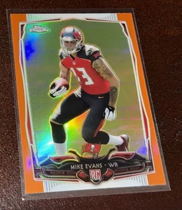 2014 Topps Chrome Retail Orange Refractor Mike Evans #185 Rookie RC Buccaneers - Picture 1 of 4