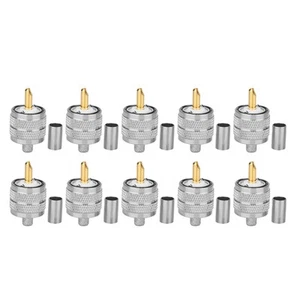 10Pcs Plug Crimp-Type UHF PL-259 Connector For RG58 RG142 LMR195 Coax Wire - Photo 1/12