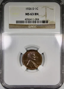 1926-D Lincoln Cent NGC MS63BN Better Date 1C Toned - Picture 1 of 4