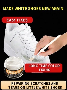 Zapatillas blancas para reparación de zapatos crema restaurar rasguños arañazos cuero pintura fijación gel - Imagen 1 de 6