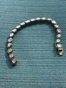 30 CT. Rough Cut Diamond Bracelet in 14K Gold - Silver Topped -  WOW! - Picture 1 of 8