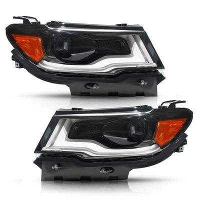 2017-2021 Jeep Compass Projector LED Headlights w/ Bulb LED DRL Pair Left+Right - Image 1 of 4