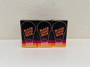Vintage Black Light Bulb Lot (3) – 75W UV Bulbs in Original Boxes - Picture 1 of 7