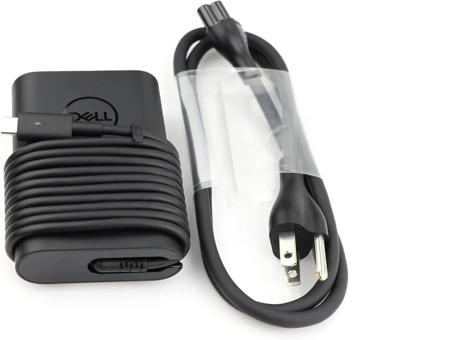 Cargador adaptador de CA Dell 65W USB-C tipo C con cable de alimentación LA65NM170 2YK0F 02YK0F Foto 1 de 2