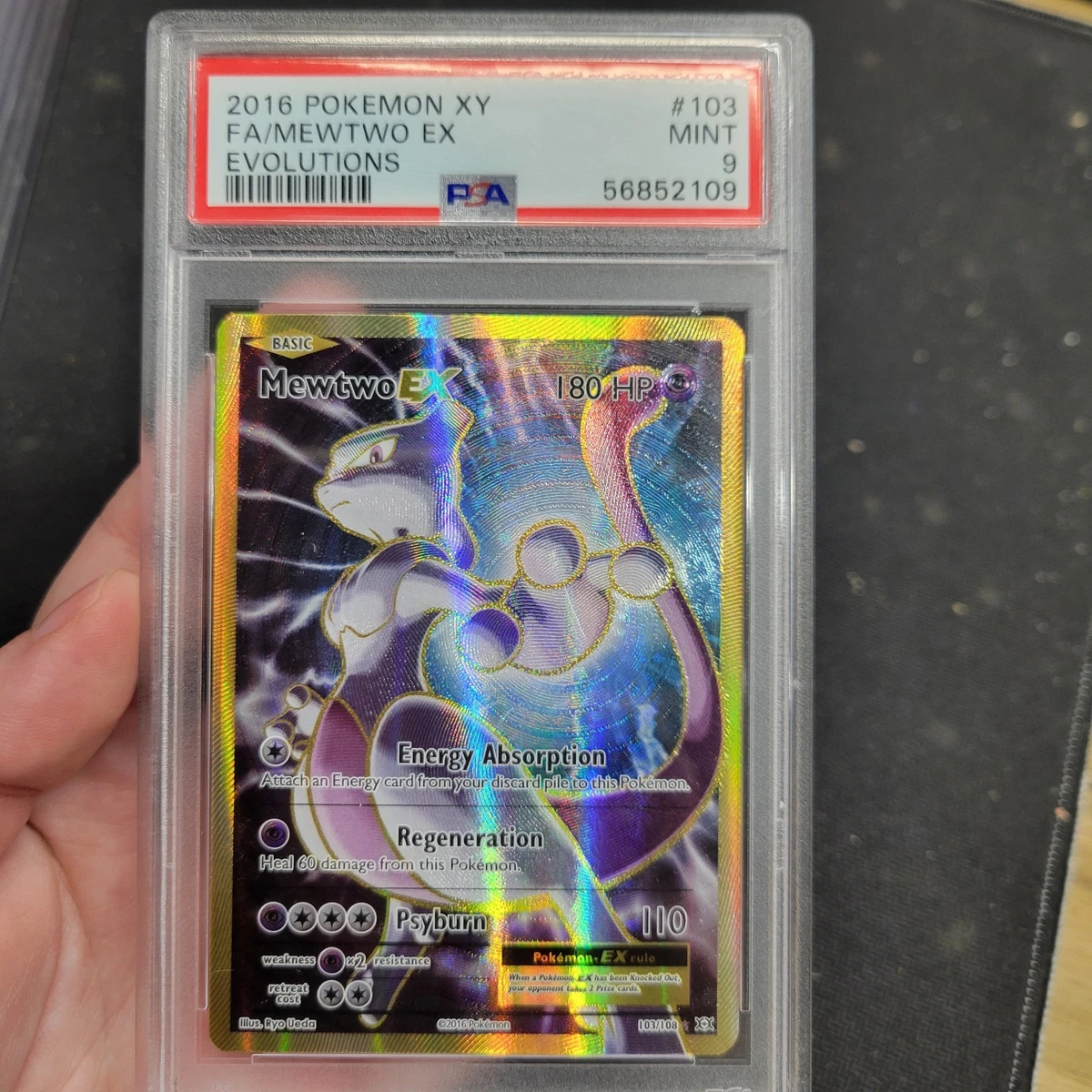 MミュウツーEX 2016PSA 9 CLEAN* 2016 Pokemon P.M. XY Black Star Mewtwo EX Triple Power