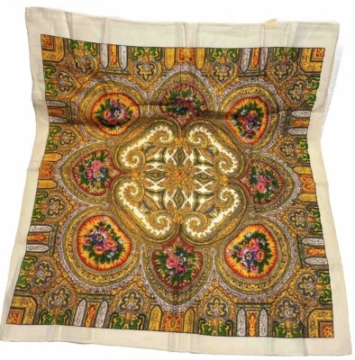 Bufanda Envoltura Tiro Negro Paisley Hippie Boho De Colección 1970 Glentex Años 70 Corazones Foto 1 de 4