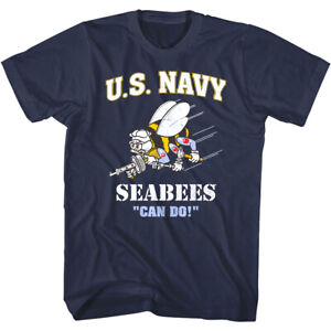 US Navy Seabees Mascot Men's T Shirt Can Do Cartoon Buzz United States America