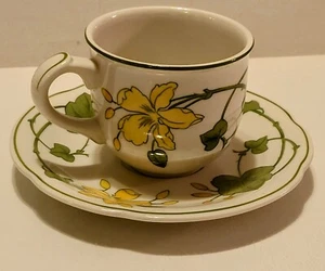 Villeroy and Boch Geranium China Espresso/Demitasse Cup & Saucer Set/s EUC  - Picture 1 of 15