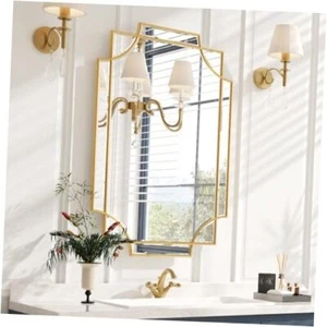 Gold Bathroom Mirror for Wall, 24"x36" Large Decorative Mirror 36"L x 24"W - Picture 1 of 7