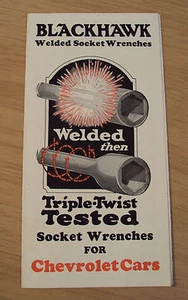 RARE 1920's ADVERTISING Brochure~"BLACKHAWK Socket WRENCHES"~CHEVROLET~Ephemera~ - Imagen 1 de 9