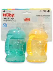 Nuby Baby 2-Pack Grip N Sip Bite-Proof Trainer Cup