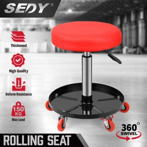 SEDY 150kg Load Pneumatic Roller Seat Mechanic Rolling Stool With Tool Tray AU - Picture 1 of 10