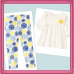 NWT 3T Gymboree “POCKET OF SUNSHINE” Cotton Yellow/Blue 2pc TOP & LEGGINGS Set - Picture 1 of 4