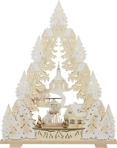 Premium-Line-Lichterbogen Seiffener Kirche + Figuren & Raureifeffekt 52x65,5x5cm - Picture 1 of 1