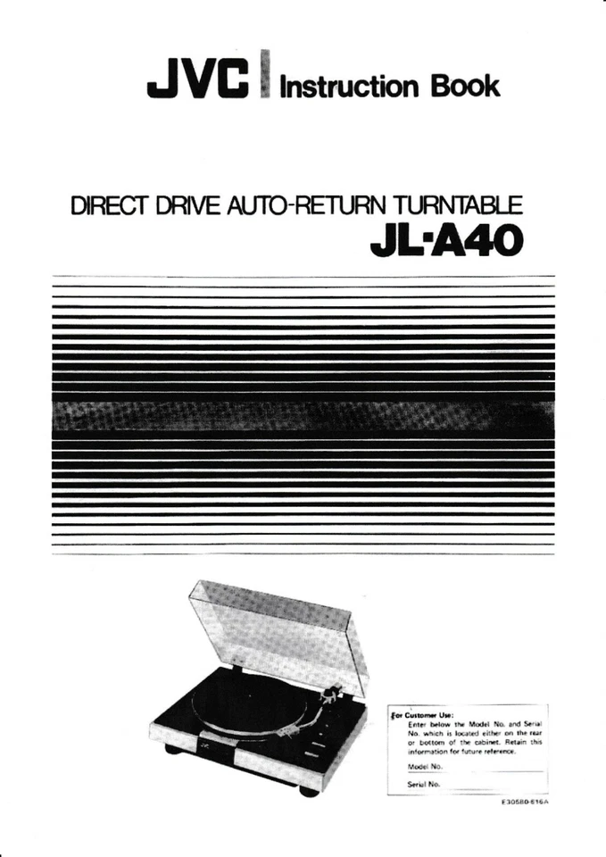 Bedienungsanleitung-Operating Istruzioni per JVC JL-A40 - Immagine 1 di 1