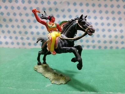 Indian Apache A Horse Nativo Americano Antiguo Salvaje Oeste - Elastolina 70 mm Foto 1 de 4