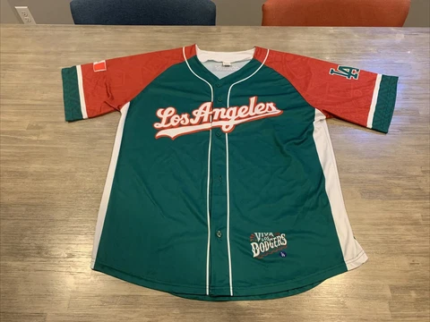 RARE Viva Los Angeles Dodgers Mexican Heritage Night Jersey Adult XL Red Green Cover