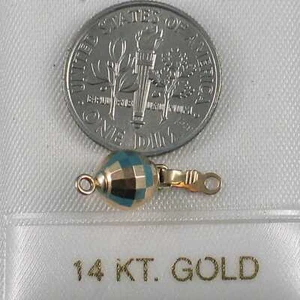 14K Yellow Gold High-Polished 7mm Mirror Ball Pearl Bead Clasp - Picture 1 of 5