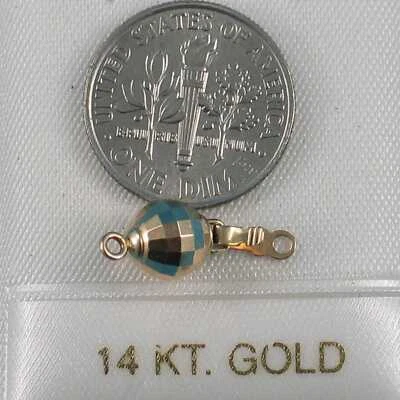 14K Yellow Gold High-Polished 7mm Mirror Ball Pearl Bead Clasp - Image 1 of 4