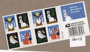 2023 Forever Winter Animals Complete Booklet, Scott #5825b, Mint NH, PO Package - Picture 1 of 1