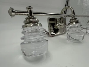NIB POTTERY BARN Carden Triple LED Sconce - Polished Nickel - Picture 1 of 23
