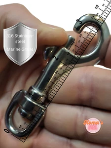 Gancho a presión de acero inoxidable 33/8" 340 con ojo de 3/8". Cuerdas de vela, corbatas. - Imagen 1 de 6