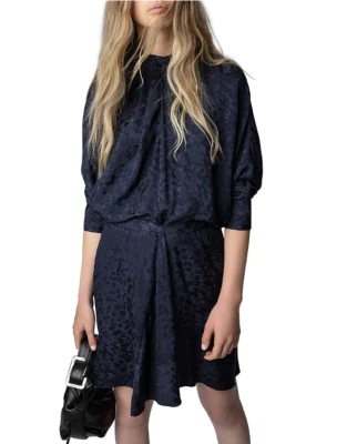 Zadig & Voltaire Women's Ritas Silk Jacquard Dress Blue Size M  6131 - Image 1 of 3