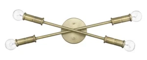 4-Light 21" W x 4" H Modern Antique Brass Bath Vanity Sconce Light Fixture ADA - Picture 1 of 8