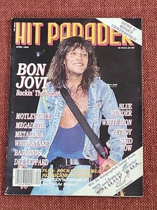 Hit Parader Magazine April 89 BON JOVI MOTELY CRUE AEROSMITH METALLICA DEF LEP - Picture 1 of 6