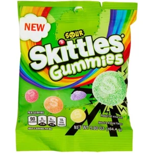 Skittles Gummies, Sours Soft Chewy Candy 5.8 oz Peg Bag, 12 ct - Picture 1 of 2