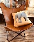 Handmade Vintage Genuine Leather Butterfly Chairs Living Room (Only Cover) 