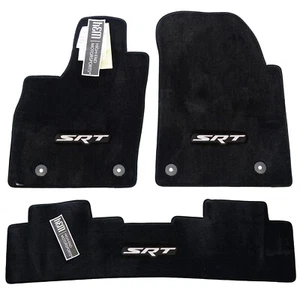 2016-2025 Dodge Durango SRT Silver Logo Floor Mats Set 3Logos Nice Premium 32oz - Picture 1 of 3