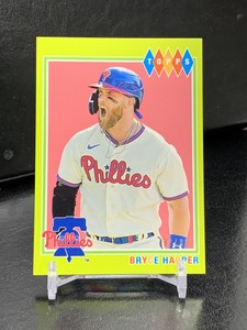 2022 Topps Brooklyn Collection Bryce Harper Chartreuse Parallel #’d /99 Phillies